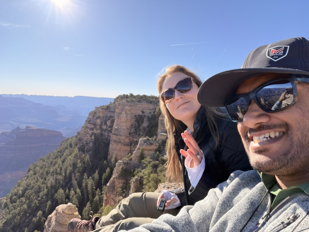 Surya and Leslie at the Grand Canyon